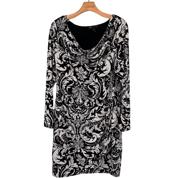 INC International Concepts Womens Black White Paisley Print Dress size 0X plus - Picture 1 of 13